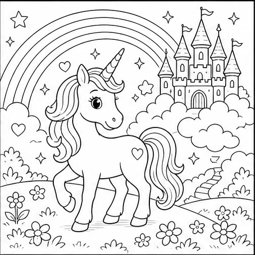 Magical Unicorn Adventures coloring book interior sample