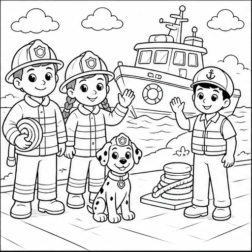 Rescue Heroes coloring book interior sample